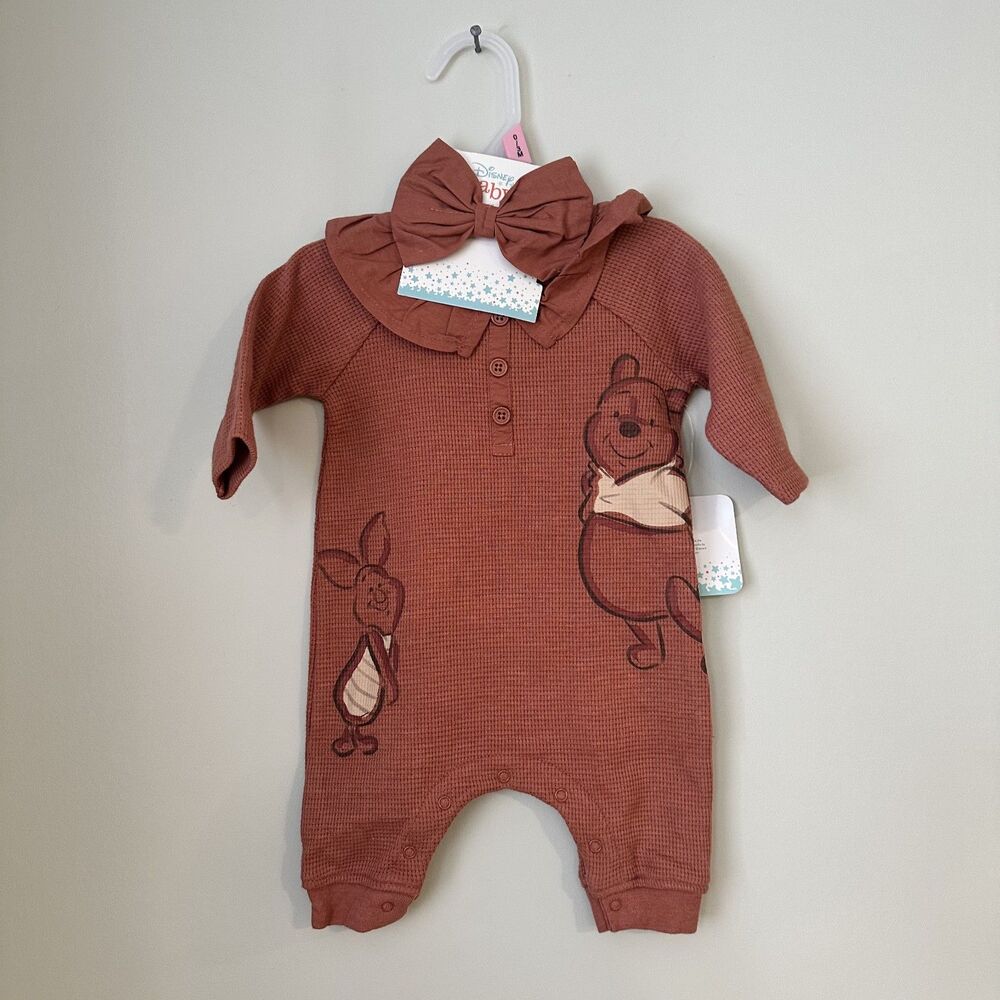 NWT Disney Baby Romper and Bow Set - Sz 0-3M